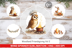 Wind Spinner Watercolor Woodland Friendsgiving Product Image 1