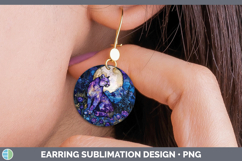 GorgeousWoodland Galaxy Round Earrings design.