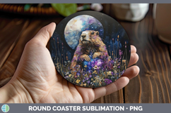 GorgeousWoodland Galaxy Round Coaster design.