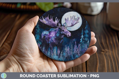 GorgeousWoodland Galaxy Round Coaster design.
