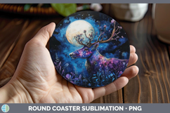 GorgeousWoodland Galaxy Round Coaster design.