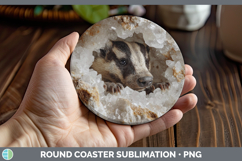 GorgeousWoodland Geode Round Coaster design.