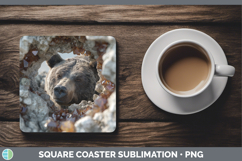GorgeousWoodland Geode Square Coaster design.