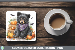GorgeousWoodland Halloween Square Coaster design.