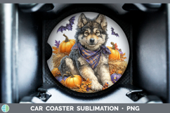 GorgeousWoodland Halloween Car Coaster design.