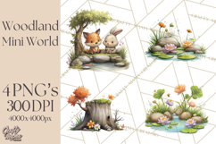 Woodland Animals Clipart, Cute Forest Animals, Foxes Png Product Image 1