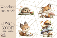 Woodland Animals Clipart, Cute Forest Animals, Foxes Png Product Image 1