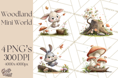 Woodland Animals Clipart, Cute Forest Animals, Foxes Png Product Image 1