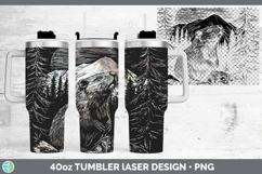 GorgeousWoodland Mountain Moon Laser 40oz Tumbler design.