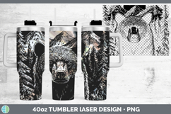 GorgeousWoodland Mountain Moon Laser 40oz Tumbler design.