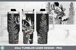 GorgeousWoodland Mountain Moon Laser 40oz Tumbler design.
