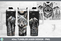 GorgeousWoodland Mountain Moon Laser 40oz Tumbler design.