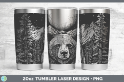 GorgeousWoodland Mountain Moon Laser 20oz Tumbler design.