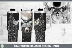 GorgeousWoodland Mountain Moon Laser 40oz Tumbler design.