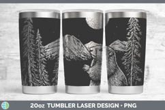 GorgeousWoodland Mountain Moon Laser 20oz Tumbler design.