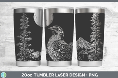 GorgeousWoodland Mountain Moon Laser 20oz Tumbler design.