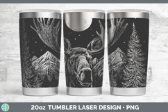 GorgeousWoodland Mountain Moon Laser 20oz Tumbler design.