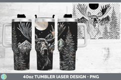 GorgeousWoodland Mountain Moon Laser 40oz Tumbler design.