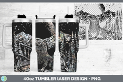 GorgeousWoodland Mountain Moon Laser 40oz Tumbler design.
