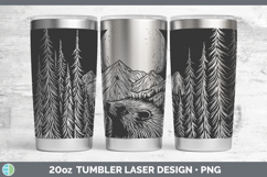 GorgeousWoodland Mountain Moon Laser 20oz Tumbler design.