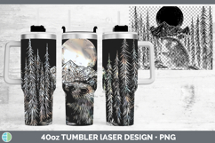 GorgeousWoodland Mountain Moon Laser 40oz Tumbler design.