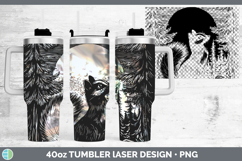 GorgeousWoodland Mountain Moon Laser 40oz Tumbler design.