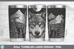 GorgeousWoodland Mountain Moon Laser 20oz Tumbler design.