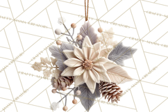 Winter Woodland Ornaments PNG Neutral Christmas Clipart Product Image 4