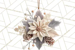 Winter Woodland Ornaments PNG Neutral Christmas Clipart Product Image 4