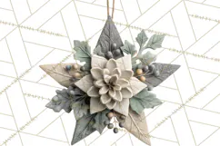 Winter Woodland Ornaments PNG Neutral Christmas Clipart Product Image 2