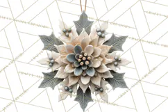Winter Woodland Ornaments PNG Neutral Christmas Clipart Product Image 3