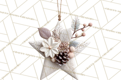 Winter Woodland Ornaments PNG Neutral Christmas Clipart Product Image 2