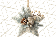 Winter Woodland Ornaments PNG Neutral Christmas Clipart Product Image 3