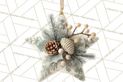 Winter Woodland Ornaments PNG Neutral Christmas Clipart Product Image 3