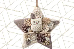 Winter Woodland Ornaments PNG Neutral Christmas Clipart Product Image 5