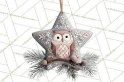 Winter Woodland Ornaments PNG Neutral Christmas Clipart Product Image 2