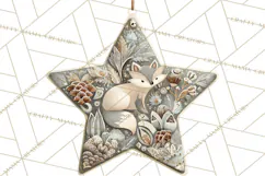 Winter Woodland Ornaments PNG Neutral Christmas Clipart Product Image 3