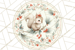 Winter Woodland Ornaments PNG Neutral Christmas Clipart Product Image 3