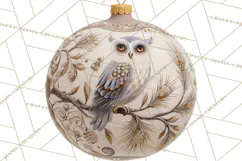 Winter Woodland Ornaments PNG Neutral Christmas Clipart Product Image 3