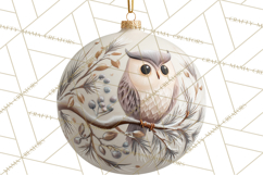 Winter Woodland Ornaments PNG Neutral Christmas Clipart Product Image 4