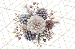 Winter Woodland Ornaments PNG Neutral Christmas Clipart Product Image 2
