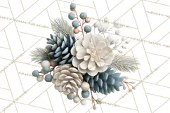 Winter Woodland Ornaments PNG Neutral Christmas Clipart Product Image 3