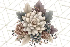 Winter Woodland Ornaments PNG Neutral Christmas Clipart Product Image 5