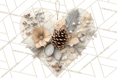 Winter Woodland Ornaments PNG Neutral Christmas Clipart Product Image 2