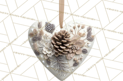 Winter Woodland Ornaments PNG Neutral Christmas Clipart Product Image 3