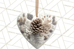 Winter Woodland Ornaments PNG Neutral Christmas Clipart Product Image 3