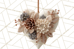Winter Woodland Ornaments PNG Neutral Christmas Clipart Product Image 4