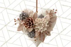 Winter Woodland Ornaments PNG Neutral Christmas Clipart Product Image 4