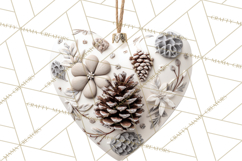 Winter Woodland Ornaments PNG Neutral Christmas Clipart Product Image 5