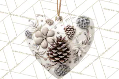 Winter Woodland Ornaments PNG Neutral Christmas Clipart Product Image 5